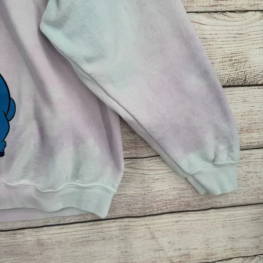 Disney Stitch Tie Dye 3D Logo Crewneck Sweatshirt Adult Size XXL Pink/Blue - Picture 6 of 11